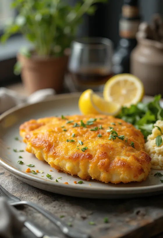 Goldbraun gebratenes Pariser Schnitzel in knuspriger Eihülle
