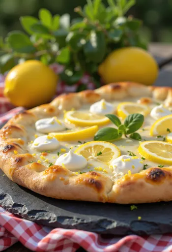 Pizza al Limone serviert