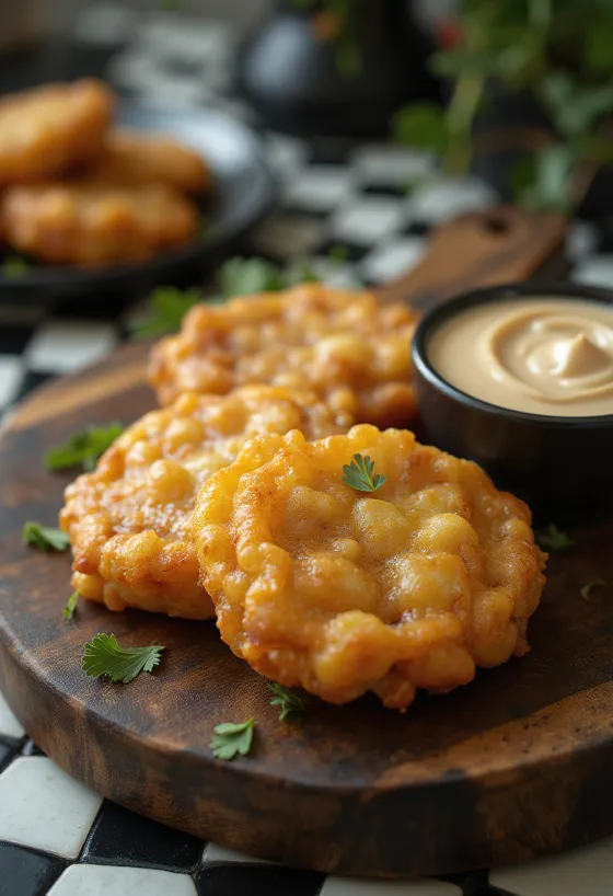Frisch zubereitete Sabudana Vada, knusprige Tapioka-Bällchen