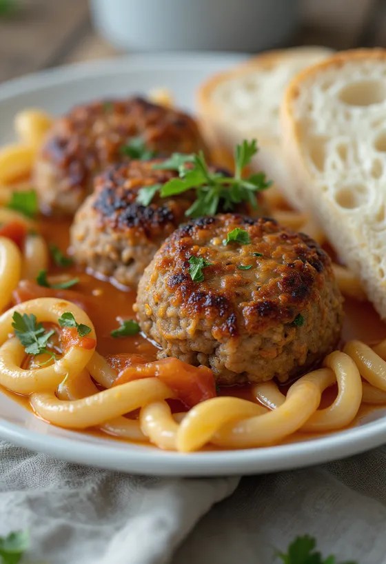 Fasírt mit knuspriger Kruste, zubereitet aus saftigem Hackfleisch