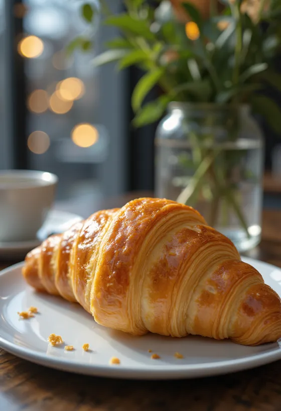 Frisch gebackene französische Croissants