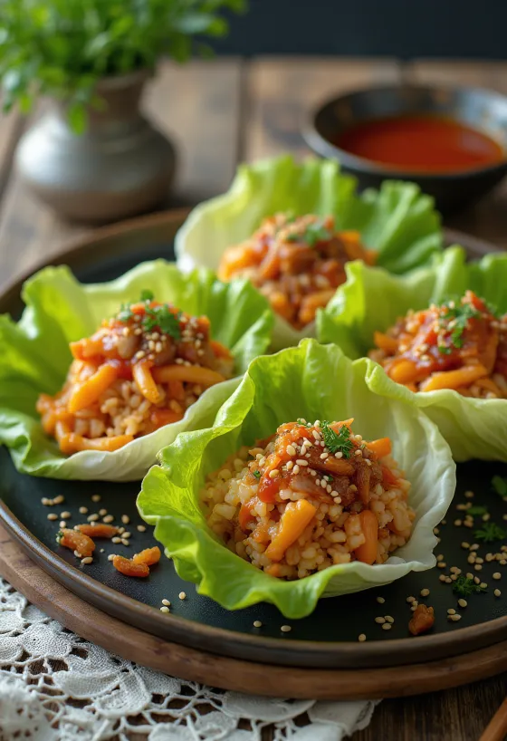 Kimchi Ssam, koreanische Salat-Wraps mit Kimchi
