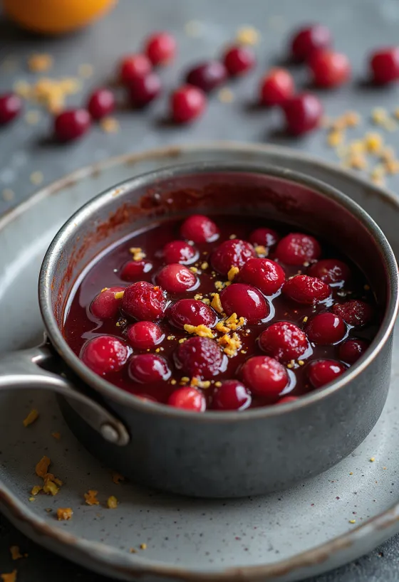 Servierte Cranberry-Orangen-Glasur