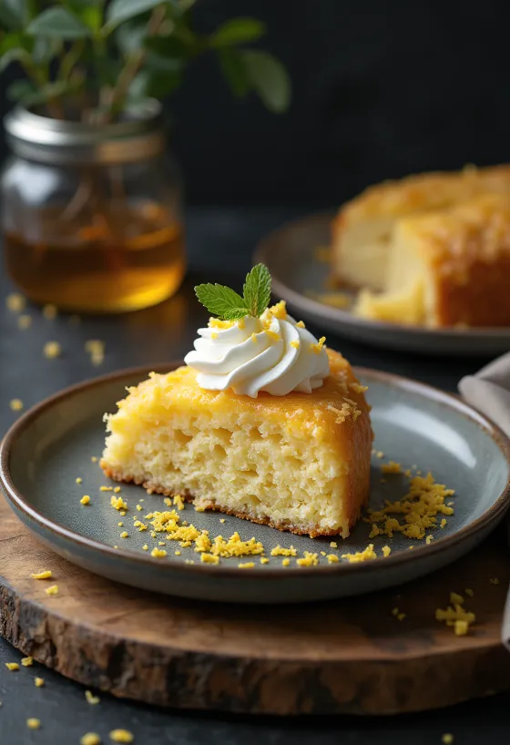 Torte aus Kokosmehl mit frischen Früchten dekoriert