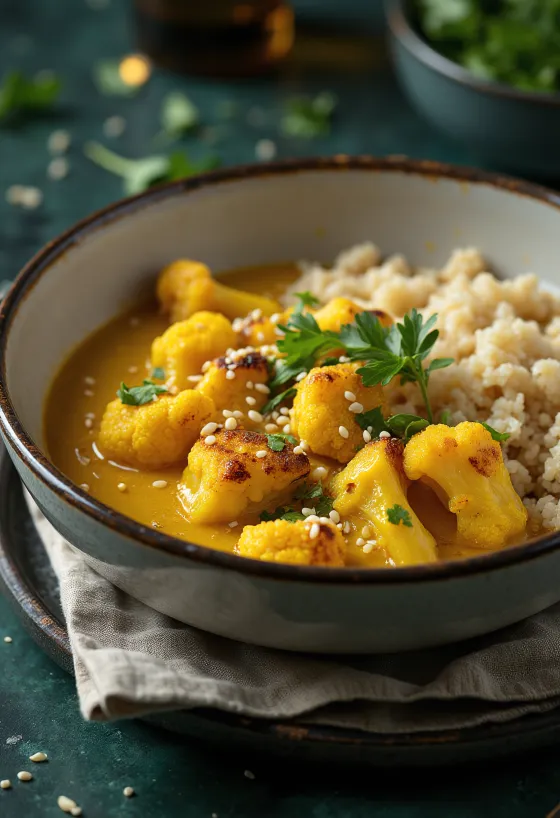 Quinoa-Curry mit Blumenkohl und Tofu