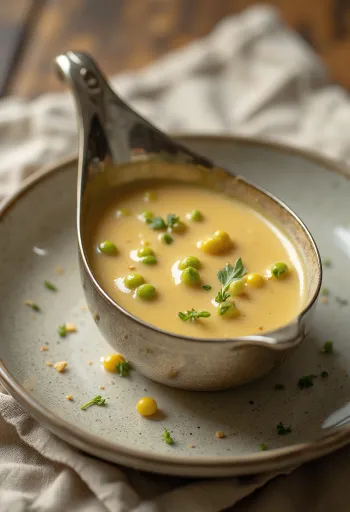 Servierte Grüner Pfeffer-Rahmsauce