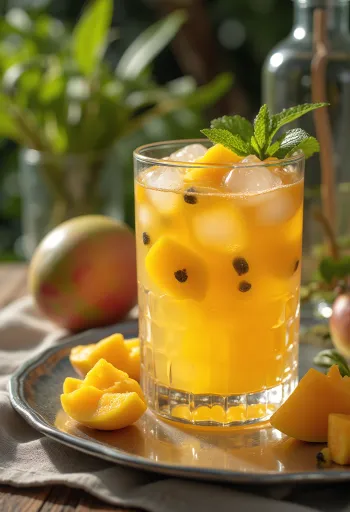 Frisch servierter Mango-Maracuja-Cider