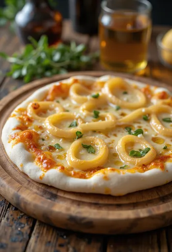 Pizza ai Cipollotti mit Frühlingszwiebeln und Käse