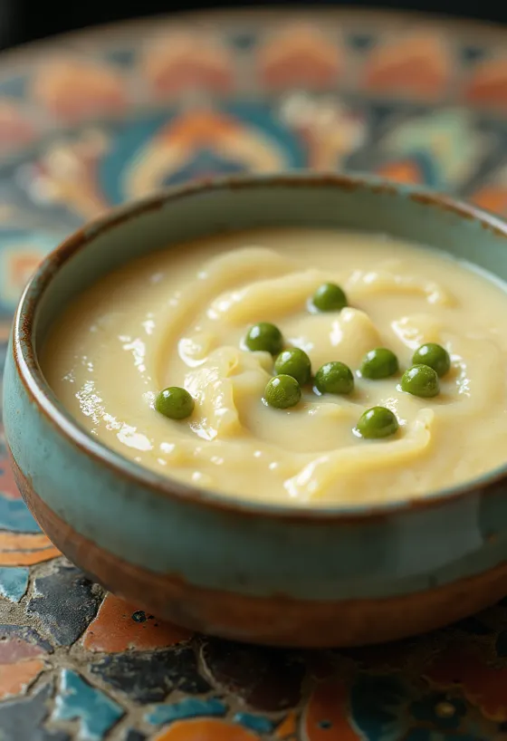 Servierte Weißweinsauce mit grünem Pfeffer