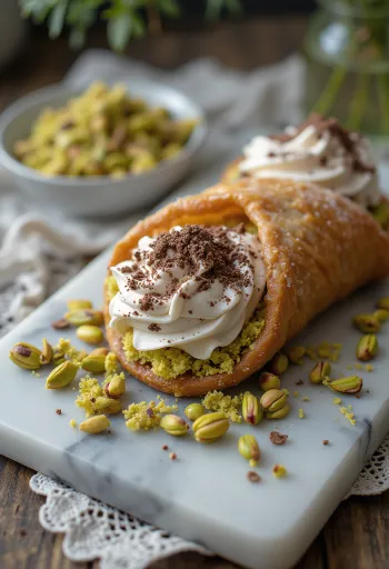 Servierte Schoko-Minz-Cannoli