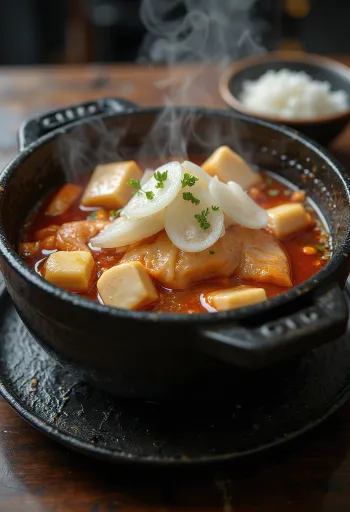 Domi Maeuntang JJigae, scharfe koreanische Fischsuppe mit Kimchi
