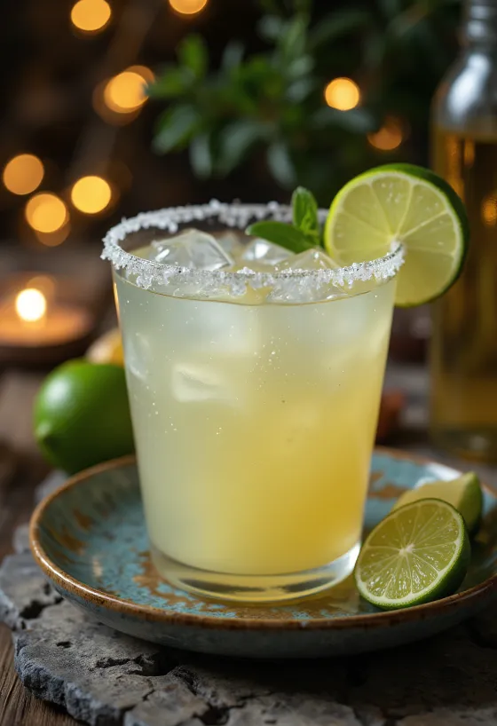 Margarita Cocktail mit Salzrand und Limette