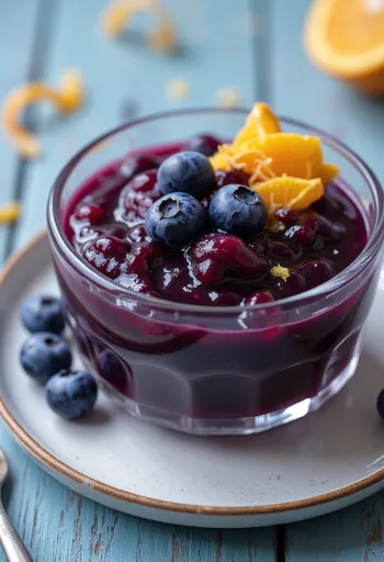 Servierte Blaubeer-Orangen-Sauce