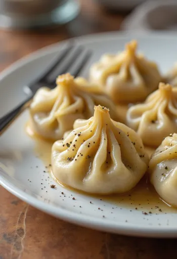 Khinkali Teigtaschen serviert