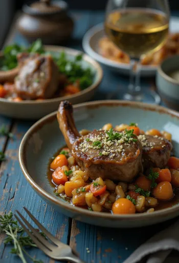 Ossobuco Kalbshaxe mit Gremolata serviert