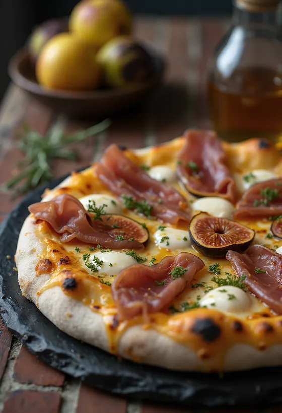 Pizza ai Fichi e Prosciutto mit Feigen und Schinken