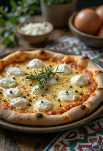 Pizza Bianca con Gorgonzola mit italienischem Käse und Rosmarin