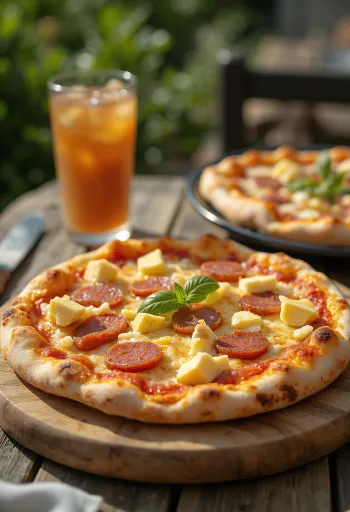 Servierte Pizza Dominicana