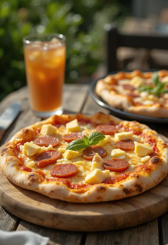 Servierte Pizza Dominicana