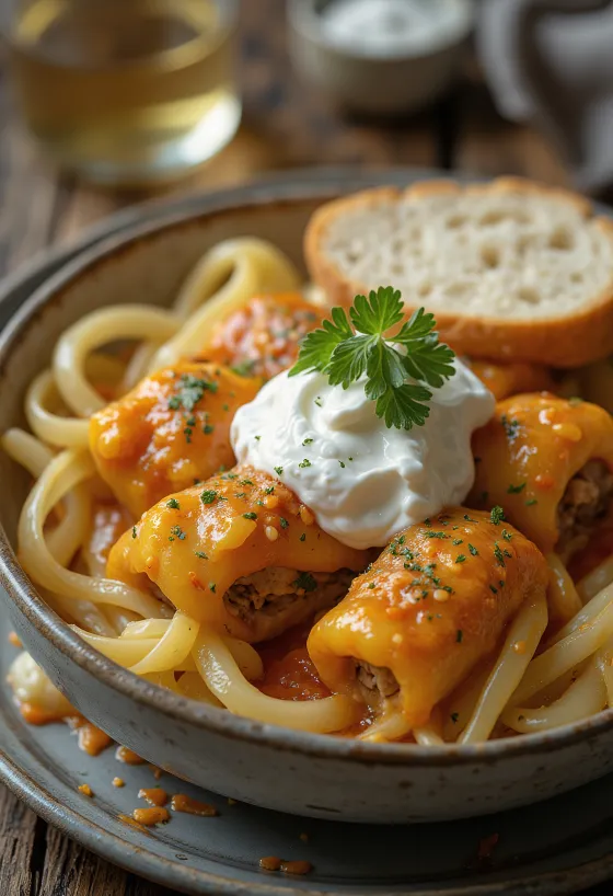 Gefüllte Krautwickel in Tomatensauce, gefüllt mit würzigem Hackfleisch und Reis