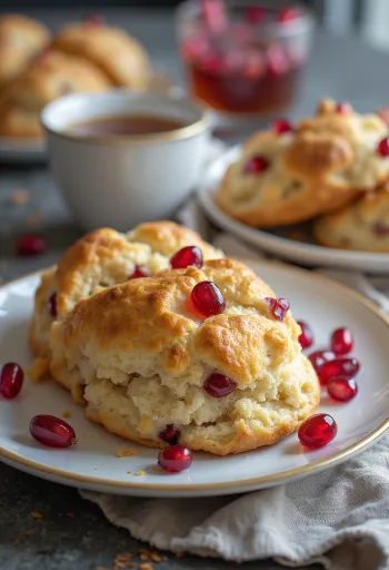 Servierte Granatapfel-Scones