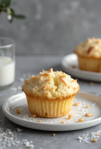 Kokos-Muffins auf einem Teller serviert