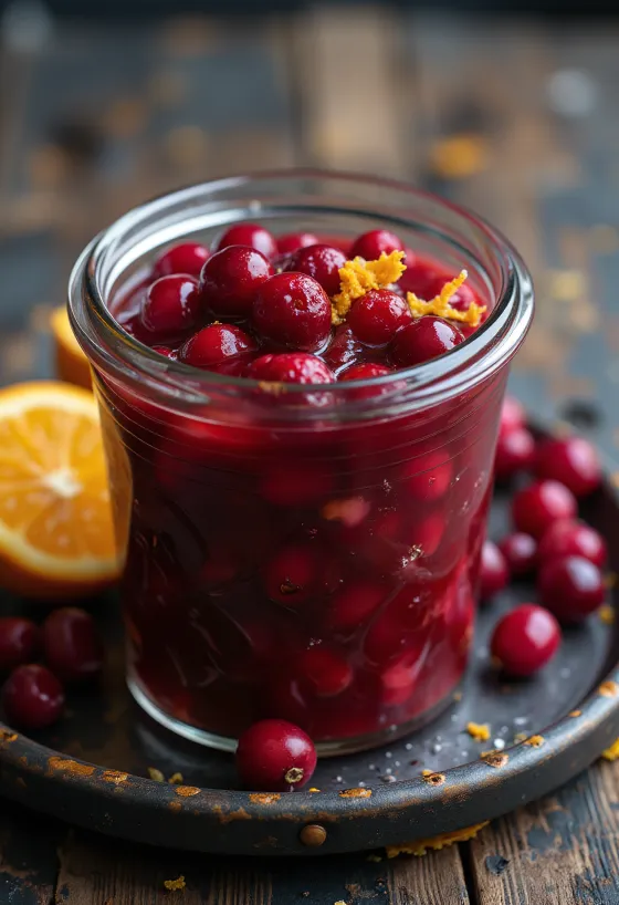 Servierte Cranberry-Fruchtsauce