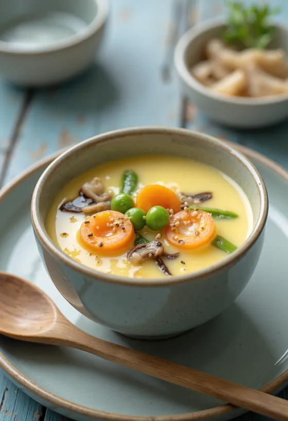 Chawanmushi mit Gemüse, japanischer Eierstich