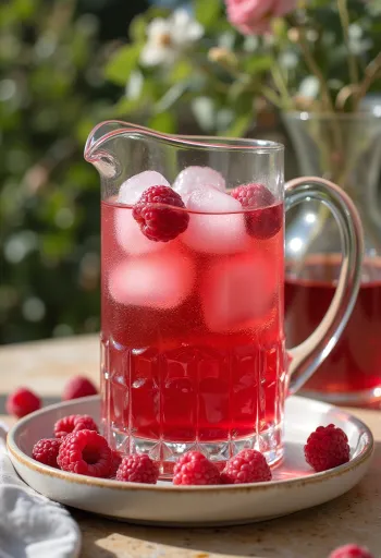 Himbeer-Minz-Cider in Gläsern serviert