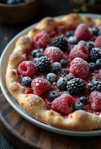 Pizza ai Frutti di Bosco mit frischen Waldbeeren