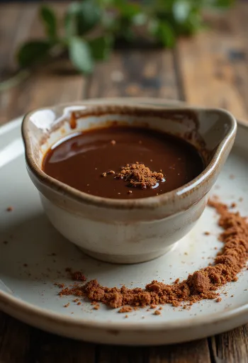 Servierte süße Schoko-Chili-Sauce