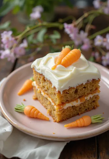 Oster-Karottenkuchen mit Fondant-Karotten-Deko